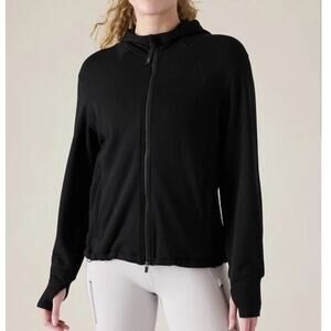 ATHLETA Altitude Polartec Jacket | Black Extra Large Fleece Power Stretch
